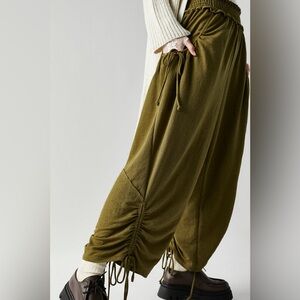 Free People Pants I’m So Fly Green FP Beach Pants, Large Boho